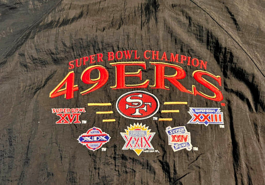 Vintage 90βs Logo 7 - 49ers 5-time Superbowl windbreaker.