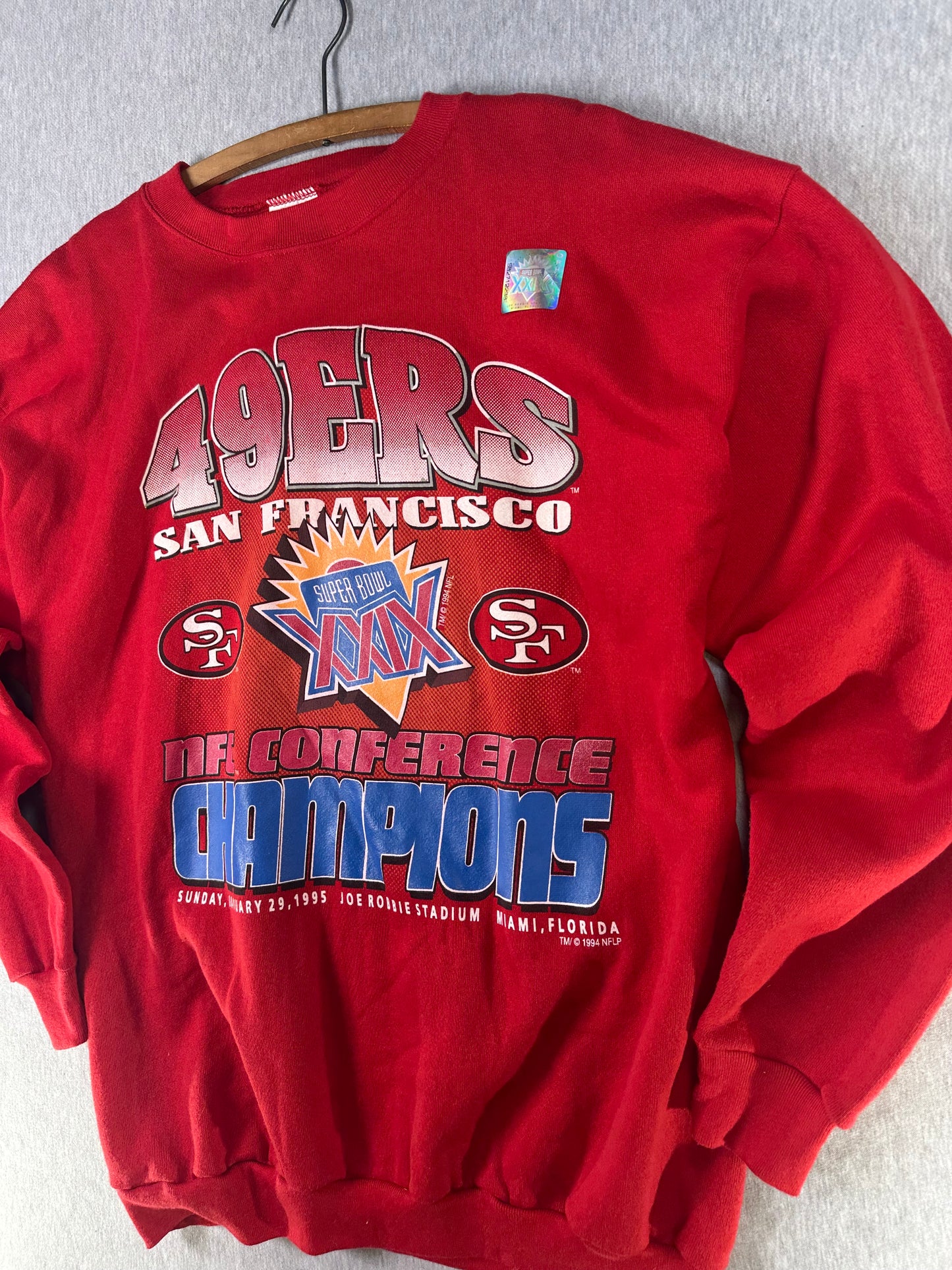 Vintage 1995 San Francisco 49ers Super Bowl XXIX NFC Champions Sweatshirt — NOS 2XL
