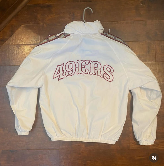 Vintage 90s Pro Player White Windbreaker