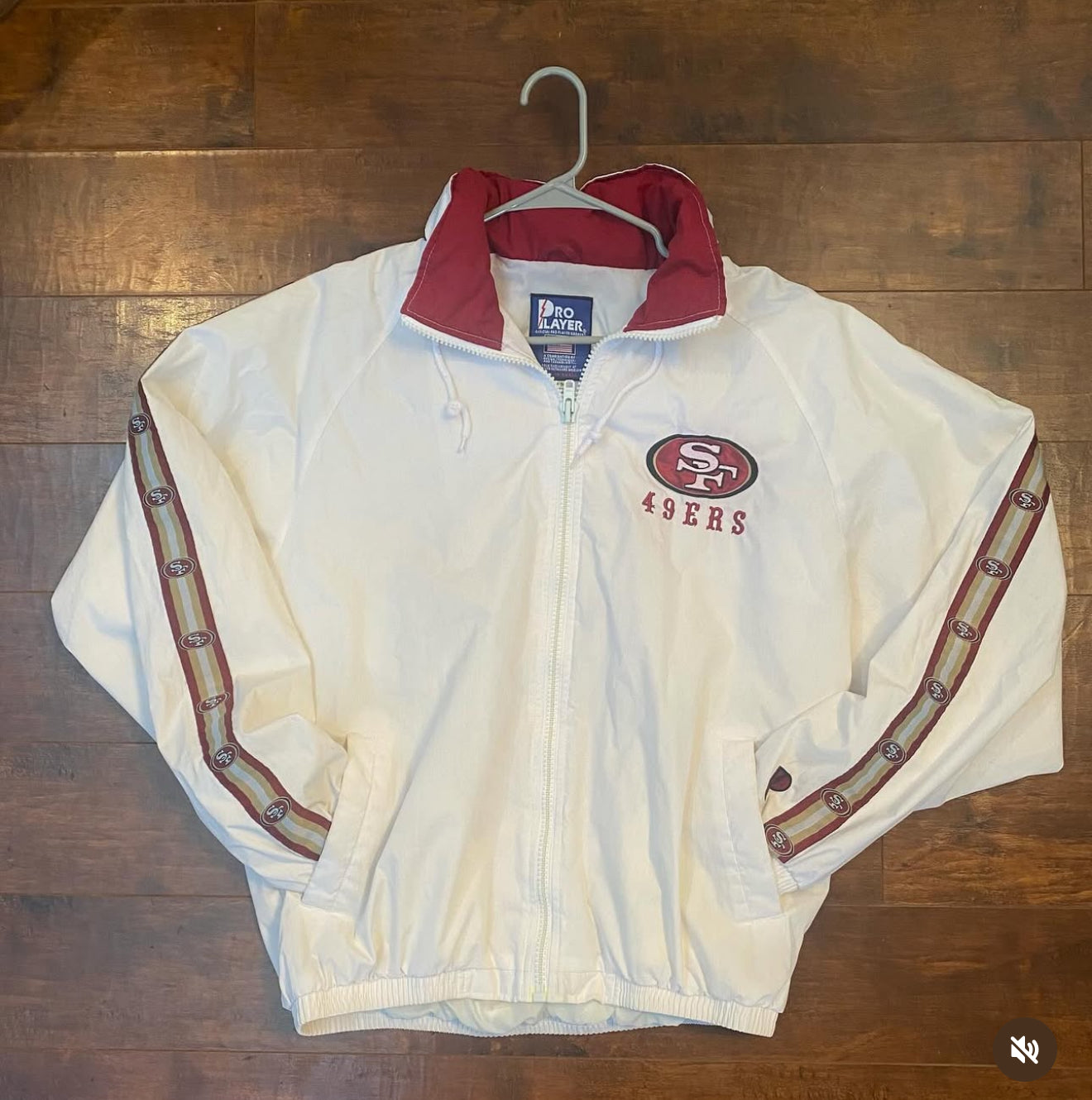 Vintage 90s Pro Player White Windbreaker