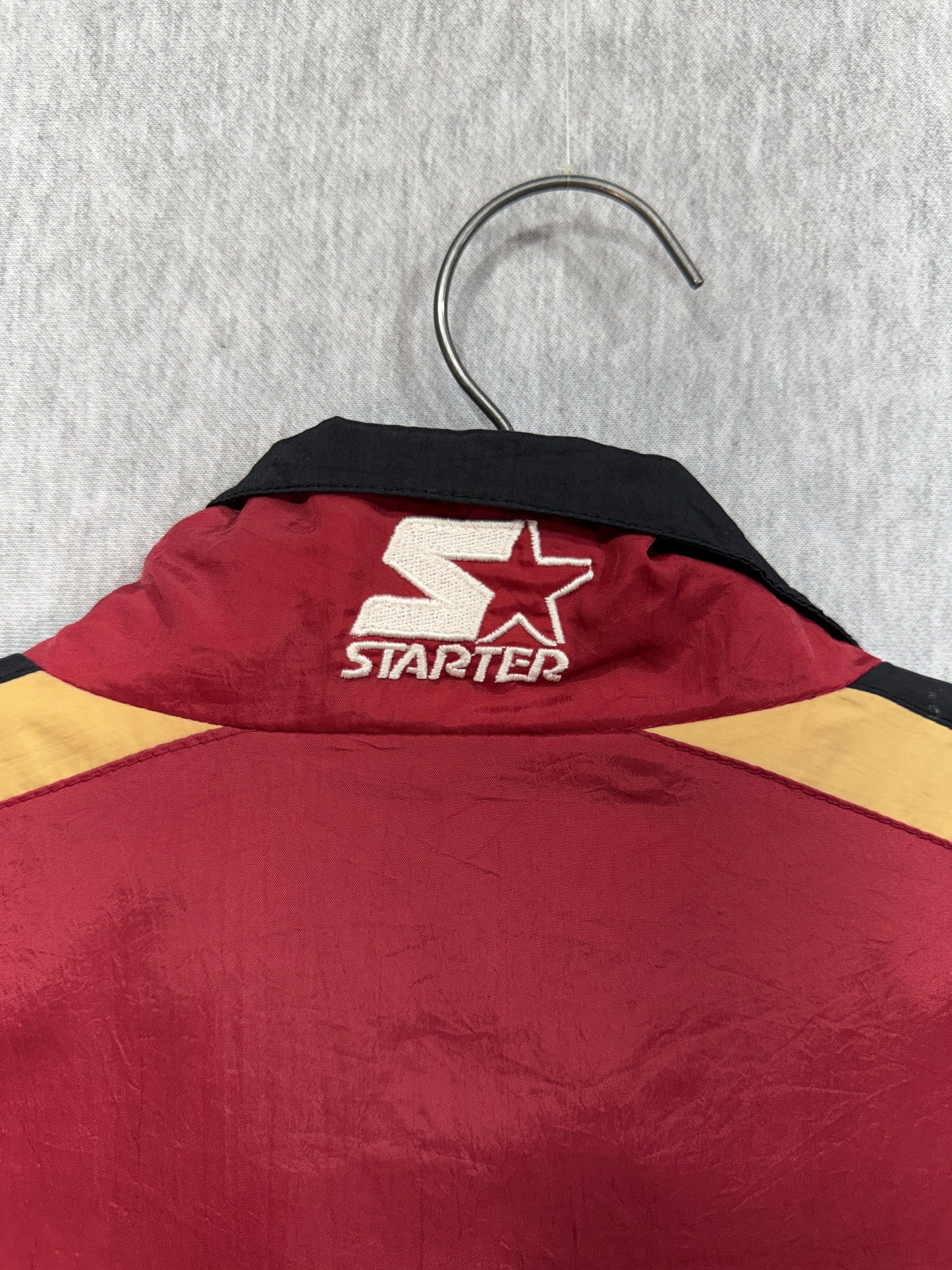 Vintage 90s San Francisco 49ers Starter Jacket Red Gold Black NFL Full Zip L