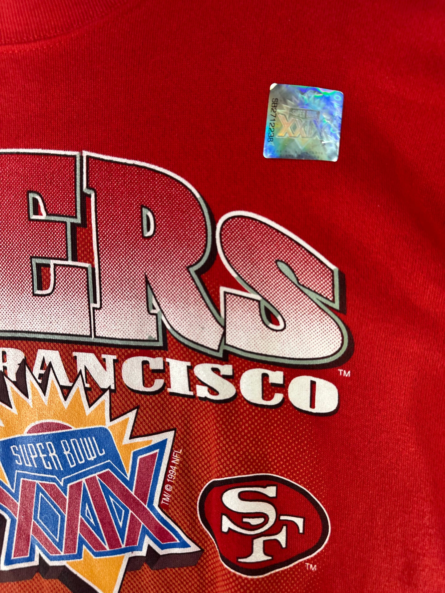 Vintage 1995 San Francisco 49ers Super Bowl XXIX NFC Champions Sweatshirt — NOS 2XL