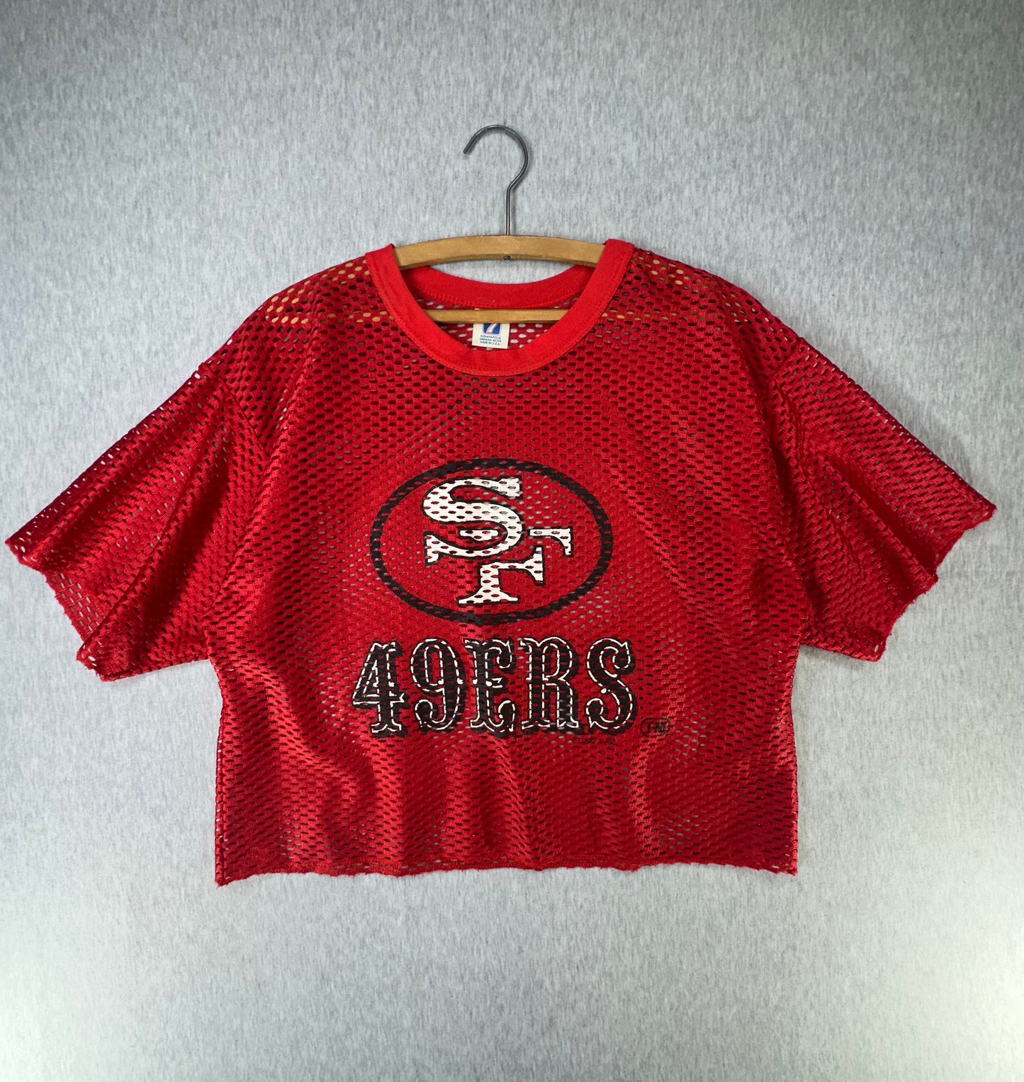 Vintage 49ers Logo 7 Mesh Cropped Football Jersey