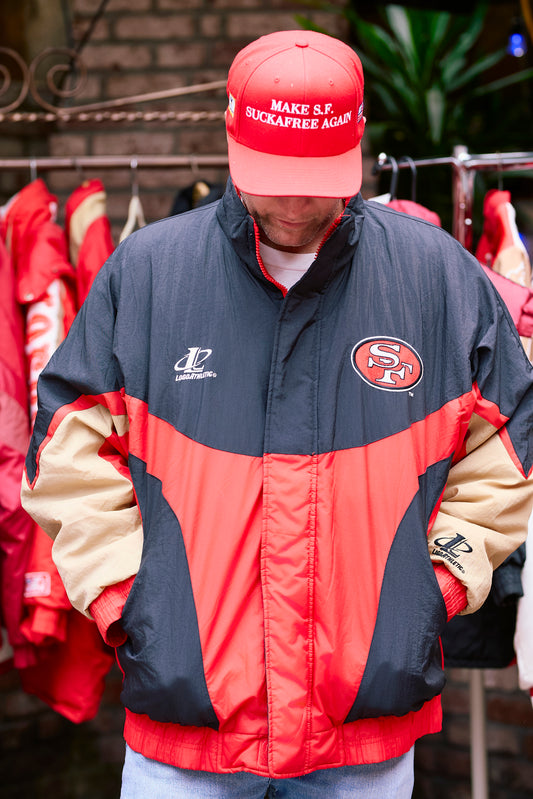 1990s Logo Athletic San Francisco 49ers NFL Pro Line Authentic Puffer Jacket XL