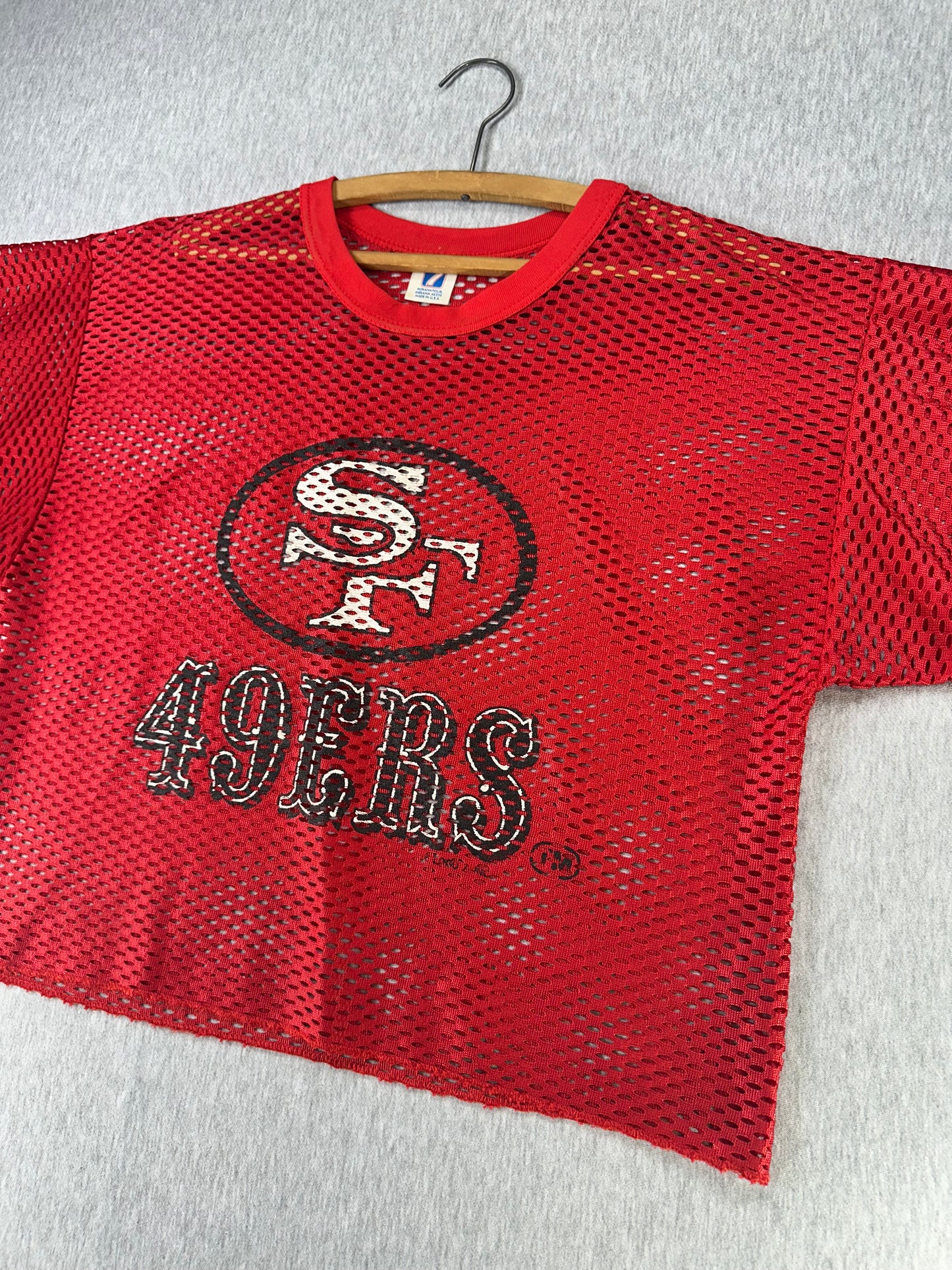 Vintage 49ers Logo 7 Mesh Cropped Football Jersey