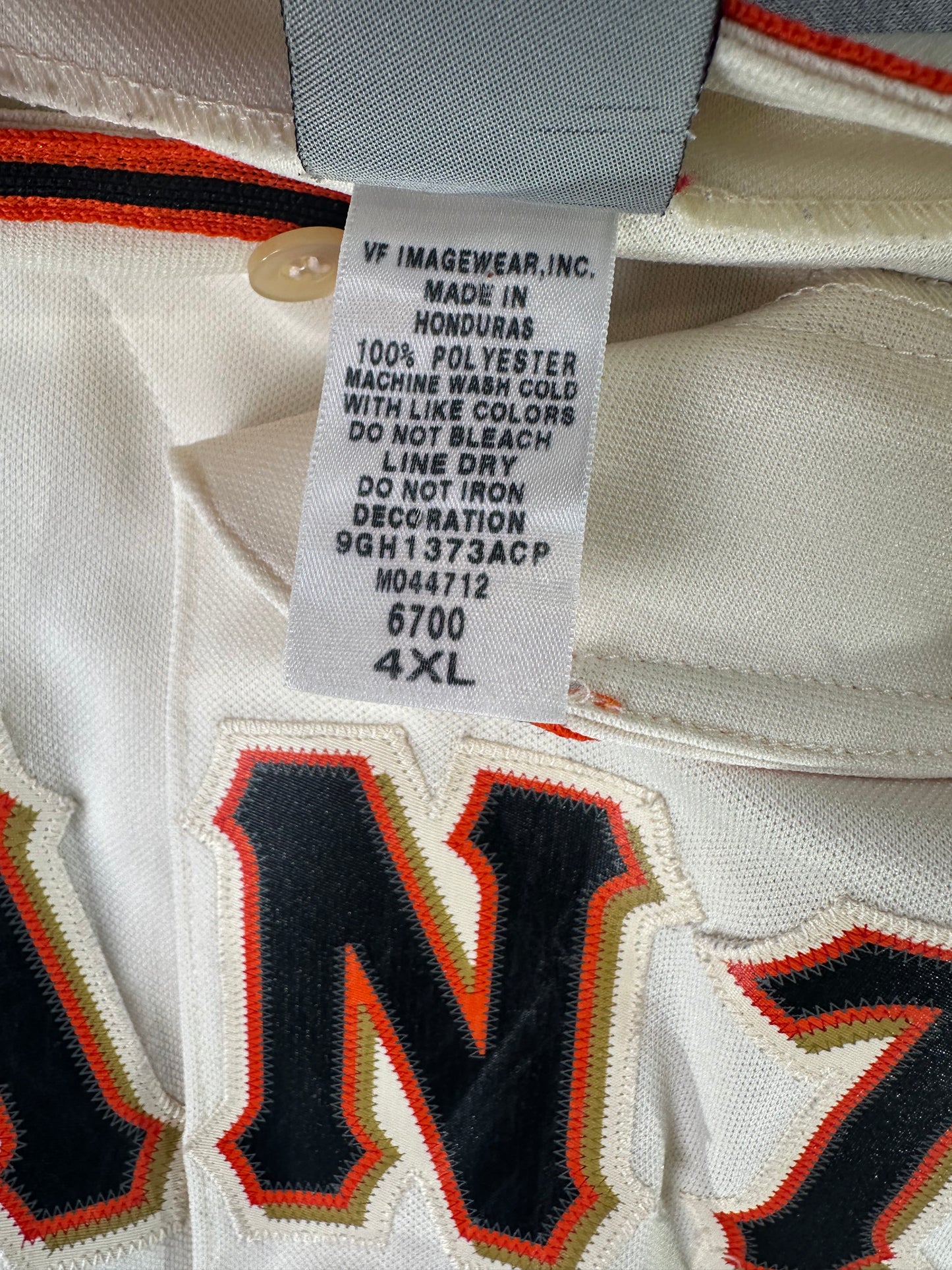 2010 San Francisco Giants World Series Champions “CHAMPS 10” Majestic Jersey — 4XL