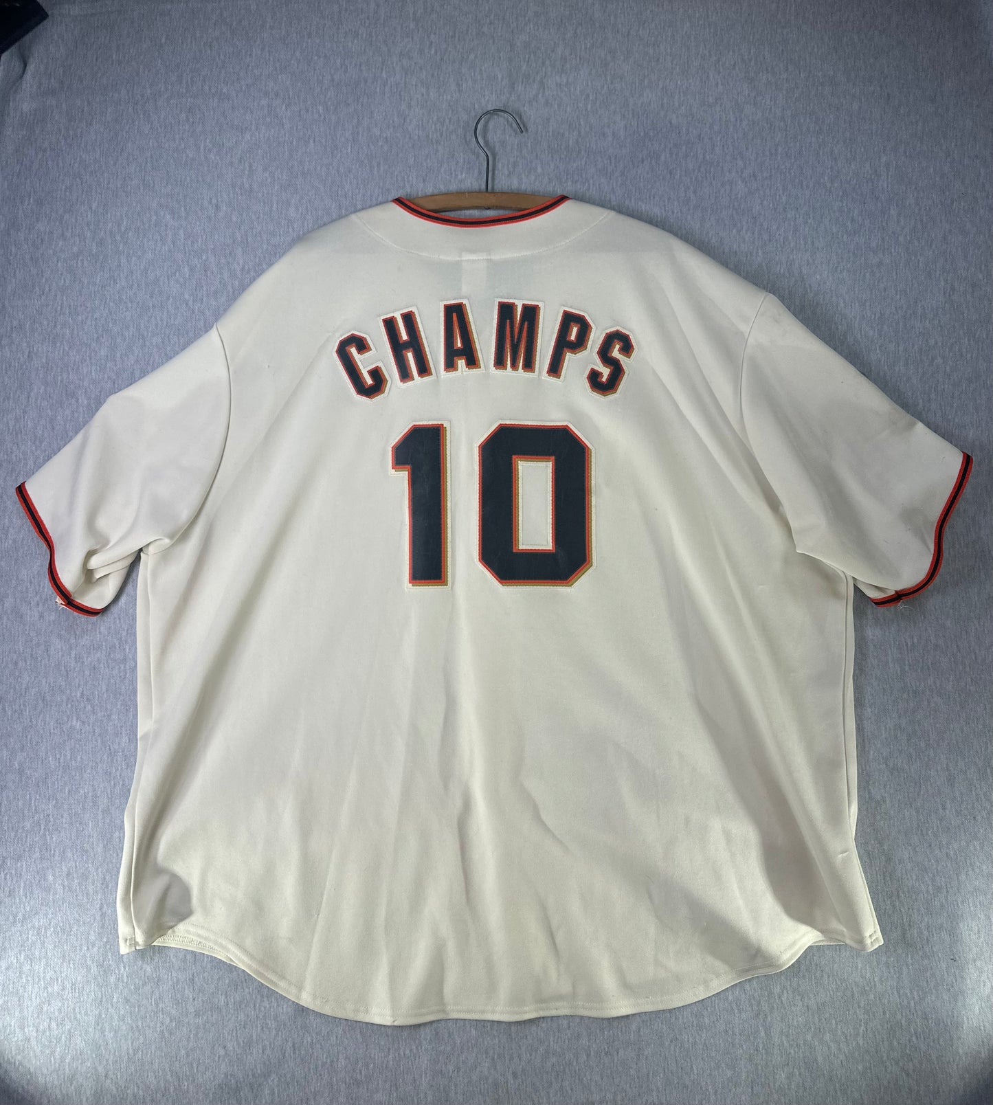 2010 San Francisco Giants World Series Champions “CHAMPS 10” Majestic Jersey — 4XL