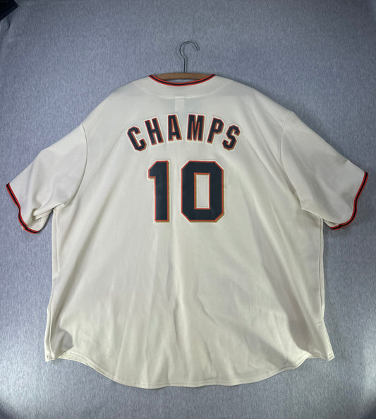 2010 San Francisco Giants World Series Champions “CHAMPS 10” Majestic Jersey — 4XL