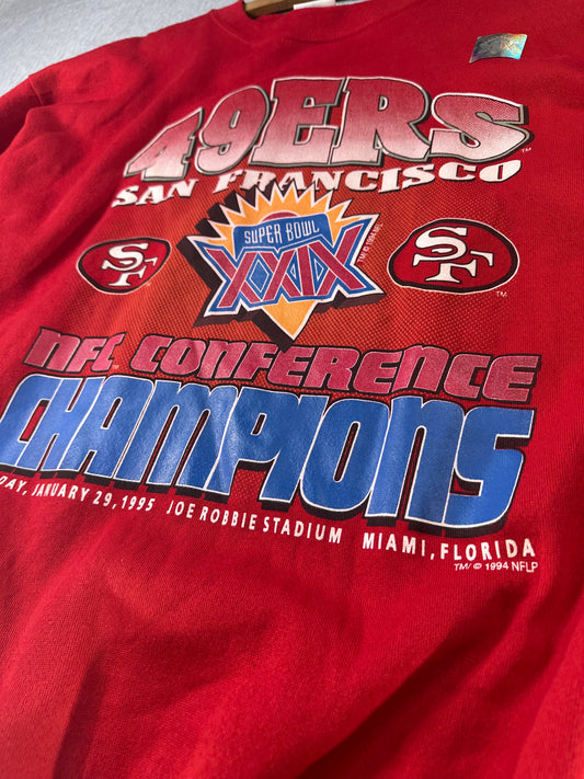 Vintage 1995 San Francisco 49ers Super Bowl XXIX NFC Champions Sweatshirt — NOS 2XL
