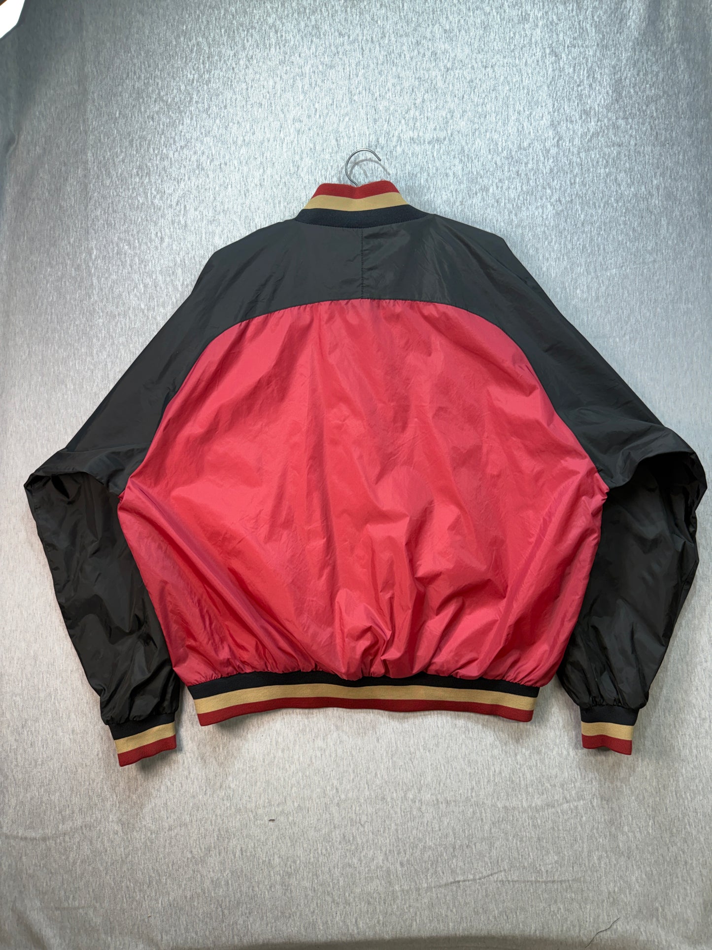 49ers Chalk Line by Jerzees 90s Pullover Jacket 2XL Red Black Gold. Rare collab