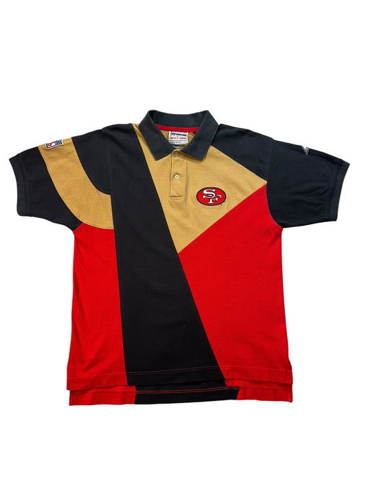 Vintage 90s San Francisco 49ers Apex One Pro Line Polo Shirt Colorblock L