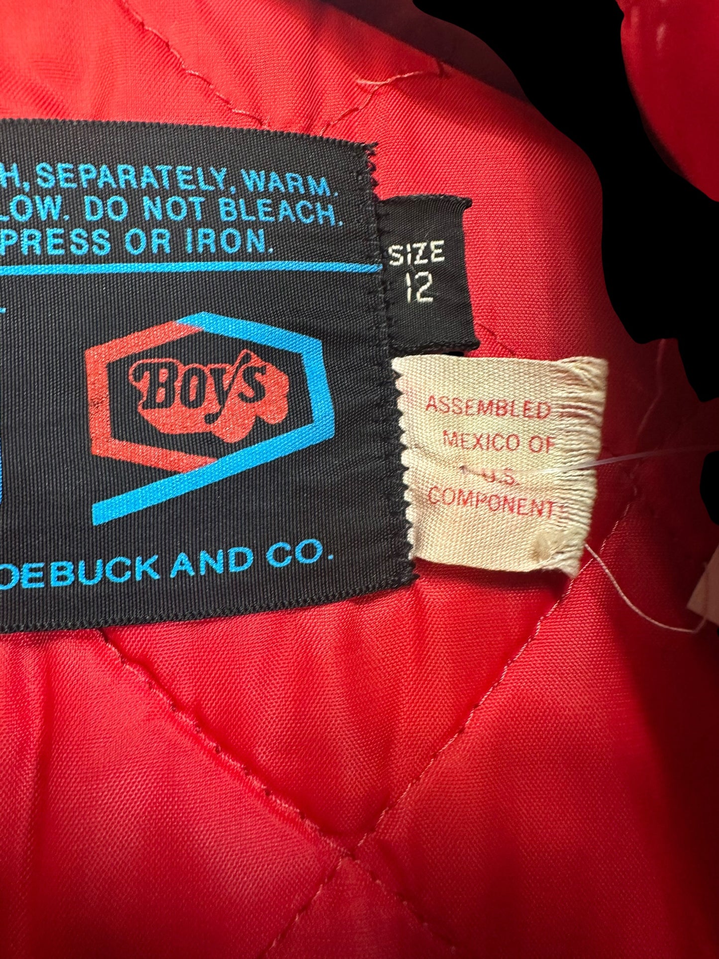 Vintage 49ers Jacket Boys Size 12 Sears NFL Red Gold Leather Sleeves Varsity