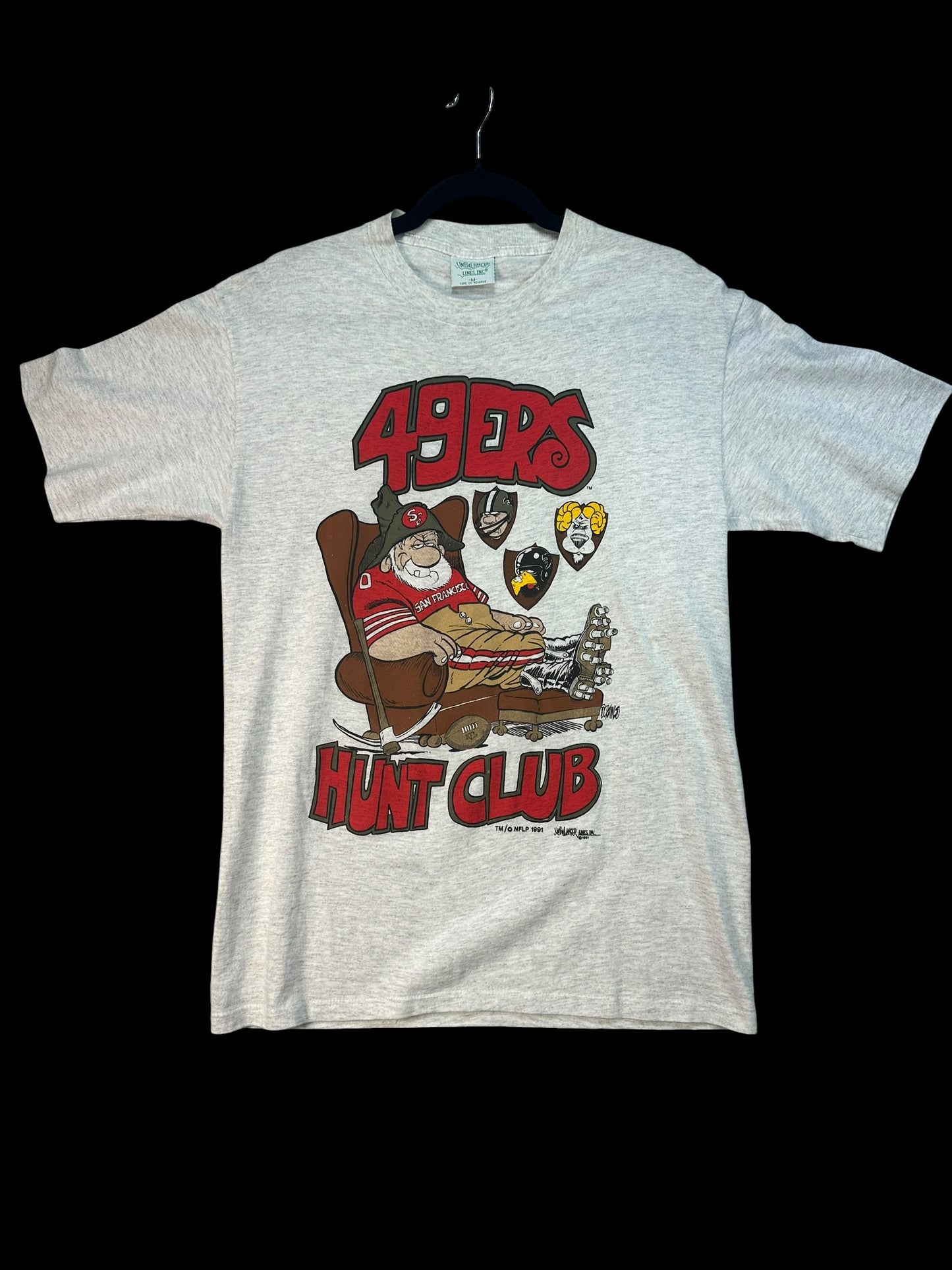 Vintage 1991 San Francisco 49ers Hunt Club T Shirt Single Stitch NFL 90s M