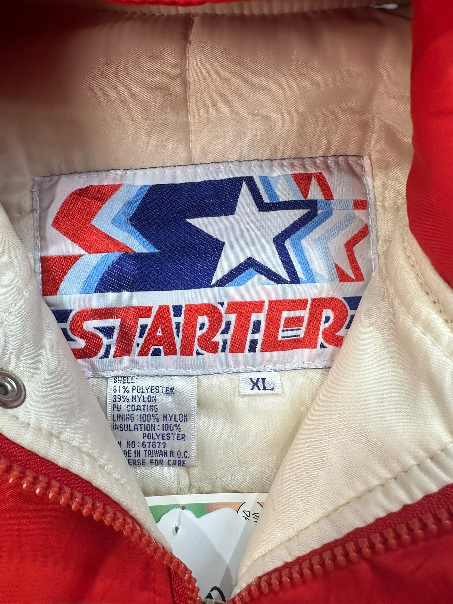 Vintage 90s San Francisco 49ers Starter Jacket XL Red Gold Hooded NFL USA