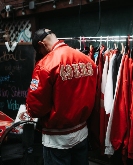 Vintage 49ers Starter Red Satin Silky Jacket