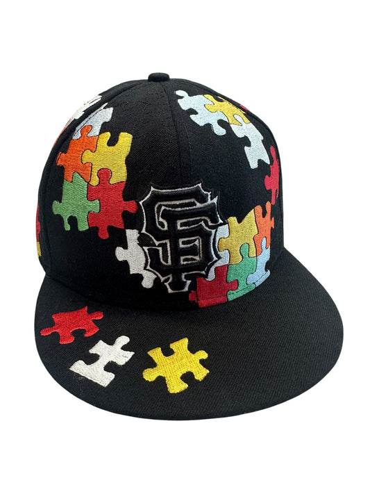 New Era 59FIFTY San Francisco Giants Puzzle Fitted Hat – Black – Size 7 1/2