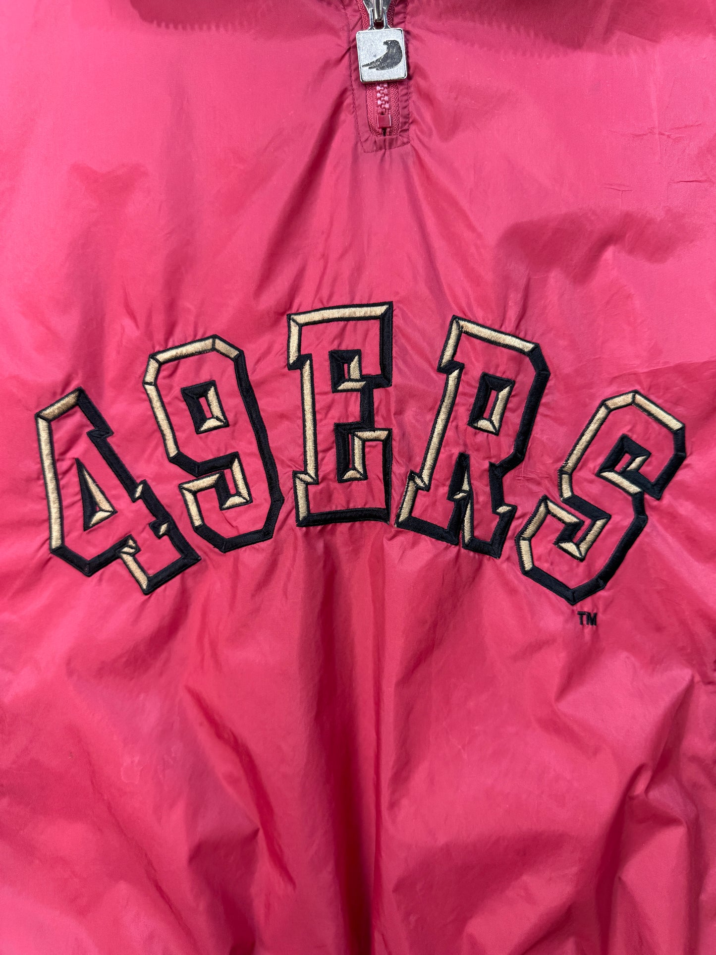 49ers Chalk Line by Jerzees 90s Pullover Jacket 2XL Red Black Gold. Rare collab