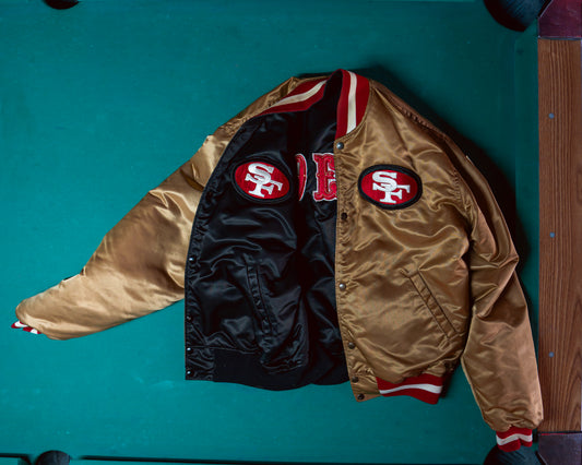 80s San Francisco 49ers Starter Coaches Edition Reversible Satin Jacket – Rare XL